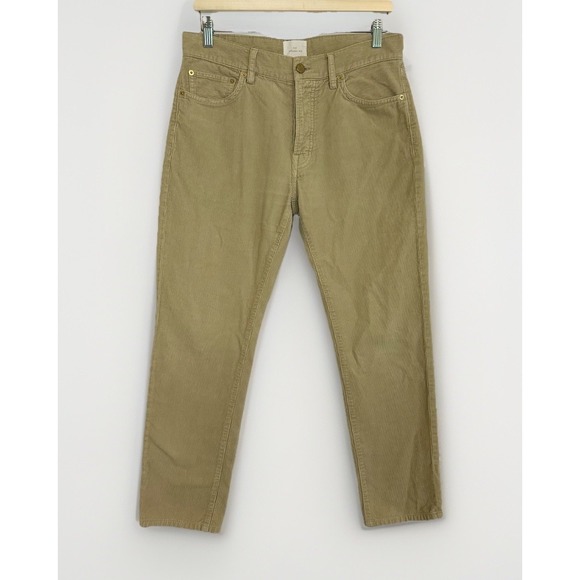 SID MASHBURN Men's 32 Khaki Corduroy Straight Cotton 5 Pocket Pants Button Fly